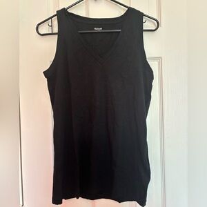 NWT Madewell Cotton Black V Neck Tank Top